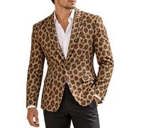 Chaqueta de traje para hombre de poliéster con estampado integral, corte estrecho, de un solo pecho, para bodas y bailes de graduación Chaquetas ligeras para hombres