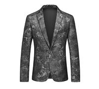 Chaqueta De Traje Tipo Blazer Floral Para Hombre, Blazer Jacquard De Lujo Con Flores, Chaqueta Deportiva Ajustada De Un Botón, Chaqueta De Esmoquin Para Invitados A Bodas, Fiestas Y Cenas, Color Ne