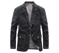 Chaqueta de traje vaquera vintage para hombre, chaqueta deportiva informal con solapa de muesca, ropa abrigo ligera y moda.