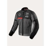 Chaqueta de verano de tela de cuero REVIT Swiftblade negra y roja
