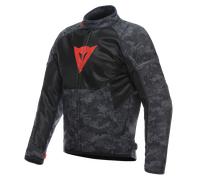 Dainese - Ignite Air Tex Jacket, Chaqueta de Moto de Verano, Tejido de Malla, Chaqueta de Moto para Hombre, Protecciones Suaves, Gris Camo/Negro/Rojo Fluo, 56