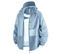 Chaqueta de verano para hombre, ligera, fina, chaqueta deportiva transpirable, chaqueta de senderismo con capucha, chaqueta softshell, cortavientos, chaqueta deportiva para exteriores, abrigo a prueba