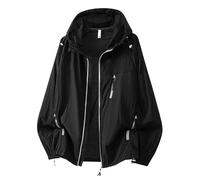 Chaqueta de verano para hombre, protección solar, chaqueta deportiva con capucha y cordón, ligera, fina, chaqueta de ciclismo impermeable, cortavientos, transpirable, cortavientos, chaqueta softshell