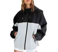 Chaqueta de viento genérica para mujer impermeable descontratada chaqueta con capucha cremallera chaqueta al aire libre senderismo color sólido escalada montaña cómoda transpirable con bolsillos