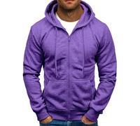 Chaqueta deportiva genérica de algodón ligero - Sudadera con capucha para hombre Cargo Cardigan Casual con capucha Sudadera de manga larga a la moda con capucha holgada para hombre Confort, malva, M