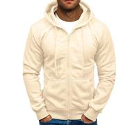 Chaqueta deportiva genérica de algodón ligero - Sudadera con capucha para hombre Cargo Cardigan Casual con capucha Sudadera de manga larga a la moda con capucha holgada para hombre Confort, caqui, L