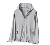 Chaqueta Deportiva Hombre Talla Grande Sudadera de Verano Protección Solar de Cremallera Completa con Capucha Ligero y Transpirable Top de Pesca Al Aire Libre con Bolsillos Ropa Funcional Rebajas
