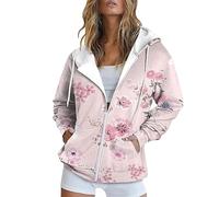Chaqueta deportiva ligera para mujer con capucha, chaqueta informal con capucha, chaqueta con capucha con forro interior de contraste, sudadera básica con cremallera, sudadera con cremallera, parte