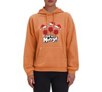 Chaqueta Deportiva Mujer,Sudaderas de Navidad,Womens Christmas Hoodies Casual Long Sleeve Pullover Tops Wine Glass Xmas Hat Sweatshirts Chaqueta Sudadera Mujer (Orange, M)