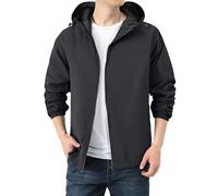 Chaqueta deportiva para hombre, chaqueta de lluvia ligera, impermeable, transpirable, cortavientos, para bicicleta, al aire libre, senderismo y uso en todo tipo de climas, con bolsillos laterales