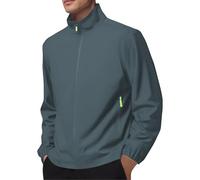 Chaqueta deportiva para hombre, ligera, cortavientos, chaqueta de otoño, chaqueta de entrenamiento, con cremallera, cuello alto, chaqueta de montaña, chaqueta softshell, chaqueta para correr, para