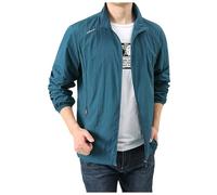 Chaqueta Deportiva para Hombre Sin Capucha con Cuello Alto Ligero Transpirable de Secado Rápido Casual Ajuste Normal Elegante Delgado Carga Moderno Chaleco Simple Streetwear, Sky Blue, XXXXXL