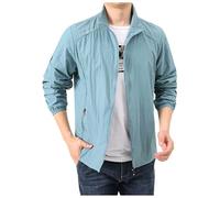 Chaqueta Deportiva para Hombre Sin Capucha con Cuello Alto Ligero Transpirable de Secado Rápido Casual Ajuste Normal Elegante Delgado Carga Moderno Chaleco Simple Streetwear, turquesa, XXXXXL