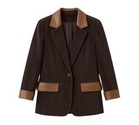 Chaqueta elegante de mujer con solapa de negocios | Abrigo Gabardina Mujer Vestir Lana Mejores Xxl Beisbol Dentro Temperaturas Borreguito Fucsias Cruzados Petroleo