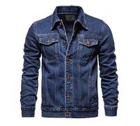 Chaqueta Estilo de hombre Ropa de abrigo Manga larga Ropa casual Ajuste holgado Ligero Al aire libre Top con botones Abrigo de mezclilla Chaquetas de mezclilla vaquera lavadas vintage clásicas Tallas