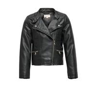 Chaqueta estilo motero de piel sintética Niña Talla 126 cm (8 años). Color Negro