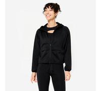 Chaqueta Fitness Mujer Negro Ligera Tejido Perforado S