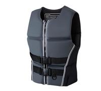 Chaqueta Flotante for Adultos con Cremallera Ajustable, Chaqueta Flotante de Neopreno for Kayak, Pesca, Navegación, Surf(LetterGray,M)