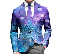 Chaqueta formal contemporánea con estampado de carnaval 2026 para eventos de gala y fiestas de noche con diseño cómodo a medida, Morado (, XL