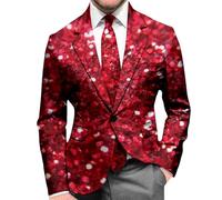 Chaqueta formal de esmoquin para hombre, con estampado de carnaval, para fiestas, eventos de gala y celebraciones nocturnas, abrigo de moda, para bodas y bailes de graduación, rosso, S