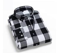 Chaqueta Franela Hombrecamisa De Franela De Manga Larga para Hombre, Camisa Térmica De Celosía, Camisa Blanca Y Negra, para Hombre, Leñador, Cómoda, Camisa A Cuadros, Chaqueta, Camisa De Trabajo