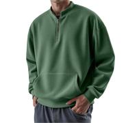 Chaqueta genérica con cuello Mao para hombre - Sudadera San Capucha para hombre holgada con medio cierre minimalista abrigo de trabajo confort abrigo casual moda, verde, 3XL