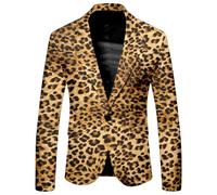 Chaqueta genérica de traje de leopardo para hombre, Blazer estampado animal, chaqueta elegante, diseño tigre, alta moda, informal, ropa de noche, elegante, chaqueta clásica, cuello a solapa, ropa