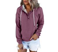 Chaqueta genérica ligera para mujer chic - Sudadera con capucha con capucha con botón sudadera con cordón de ajuste, abrigo versátil Abrigos Color sólido chaqueta 2025 nueva ropa otoño Loungewear