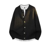 Chaqueta genérica para hombre de media temporada casual Knit Cardigan Jacket Loose Fit Stylish Button Open Front Sweater Abrigo cómodo Lightweight Outwear, Le Noir, XXL