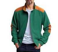 Chaqueta genérica para hombre, ligera, de corte suelto, para verano, chaqueta informal, cómoda, extensible, color block, ideal para uso diario e informal con bolsillos n130, verde, XL