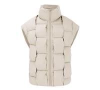 Chaqueta genérica para hombre, vaquera de piel, chaleco holgado, de gran tamaño, para mujer, ligero, cuello alto, aislado, acolchado, abrigo con bolsillos, invierno, chaqueta infantil, blanco, XXL