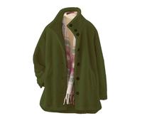Chaqueta genérica para mujer, invierno, cálido, con dos bolsillos altos, con botones, color puro, sudadera con cuello rapeado, chaquetas, manga larga, abrigo, JN, XS