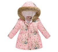 Chaqueta genérica para niño y niña, abrigo con capucha, parka plumón, cálido, invierno, bebé, niña, exterior, impermeable, ligero, ropa de nieve acolchada, manga larga para 4-5 años