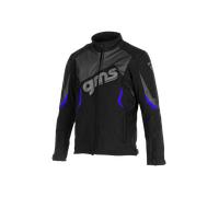 GMS Arrow Chaqueta softshell de motocicleta, negro-azul, tamaño 3XL