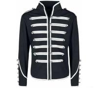 Chaqueta gótica Steampunk para hombre con diseño victoriano de abrigo de vestida, cuello alto y mangas largas para un uso diario cómodo y de vacaciones (S blanco)