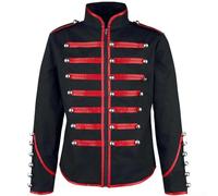 Chaqueta gótica Steampunk para hombre con diseño victoriano de abrigo de vestida, cuello alto y mangas largas para un uso diario cómodo y de vacaciones (XL rojo)