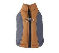 Chaqueta Gruesa Y Cálida De Cuero PU Brillante para Cachorros, Abrigo De Algodón Impermeable para Yorkshire Terriers, Shiba Inus Pugs, Chihuahuas,Azul,S