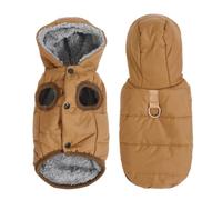 Chaqueta Gruesa Y Suave con Forro Polar para Cachorros, Cálida Y A Prueba De Frío, para Nieve, Impermeable, A Prueba De Viento, Abrigo para Chihuahuas, Pugs Y Shiba Inus,Café,XS