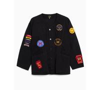 Chaqueta guateada bordado Relaxed Needles Shooting para hombre Negro M