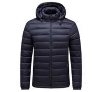 Chaqueta Hombre Abrigo Invierno Anorak Plumas Ligeros Parkas Acolchada Polar，Abrigo acolchado holgado talla grande para hombre con capucha gruesa cálida y diseño resistente al (Blue, XXXXL)