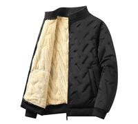 Chaqueta Hombre Abrigo Invierno Anorak Plumas Ligeros Parkas Acolchada Polar，Abrigo acolchado informal para hombre chaqueta con cuello de terciopelo ligera de otoño diseño moderno y (Black, XXL)