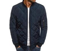 Chaqueta Hombre Abrigo Invierno Anorak Plumas Ligeros Parkas Acolchada Polar，Abrigo acolchado para hombre con cremallera chaqueta casual resistente al y térmica masculina (Navy, M)