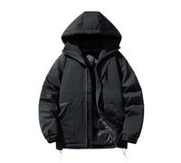Chaqueta Hombre Abrigo Invierno Anorak Plumas Ligeros Parkas Acolchada Polar，Abrigo térmico acolchado para hombre con cremallera frontal diseño de cuello chaqueta informal de manga larga sin capucha