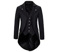 Chaqueta Hombre Ajustado Vintage Estampado/Color Sólido Disfraz Cola Golondrina Hombre Dobladillo Irregular Estilo Corte Gótico Moda Chaqueta Hombre Baile Graduación Fiesta Chaqueta Hombre