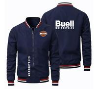 Chaqueta Hombre Bu-ell, Chaquetas con Cremallera Mangas Largas, Cómoda Sudaderas Tops, BéIsbol(Navy,XXL)