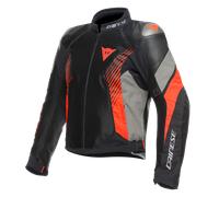 Dainese Super Rider 2 Absolute, chaqueta de cuero-textil imperme 48 male Negro/Gris/Rojo Neón