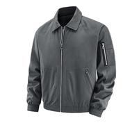 Chaqueta Hombre Invierno CalefaccióN,Chaqueta De OtoñO E Invierno Color SóLido Talla Grande Para Exteriores Con MúLtiples Bolsillos Y Solapa Traje De Vuelo De La Fuerza AéRea Chaqueta De BéIsbol