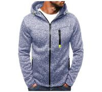 Chaqueta Hombre Invierno Deportiva Sudadera Hombre Cremallera Polar Casual Sudadera Hoodie con Capucha Termicas Básica Ropa De Trabajo Jersey Sweatshirt(Azul,XL)