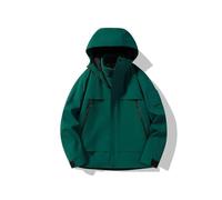 Chaqueta hombre para primavera y otoño resistente al viento Sudadera capucha forro polar práctica versátil y elegante que no se arruga duradera y apta para múltiples oc(Size:3XL,Color:Verde esmeralda)