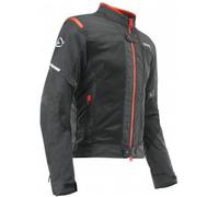 Acerbis Ramsey Vented Chaqueta textil para motocicletas, negro-rojo, tamaño 2XL
